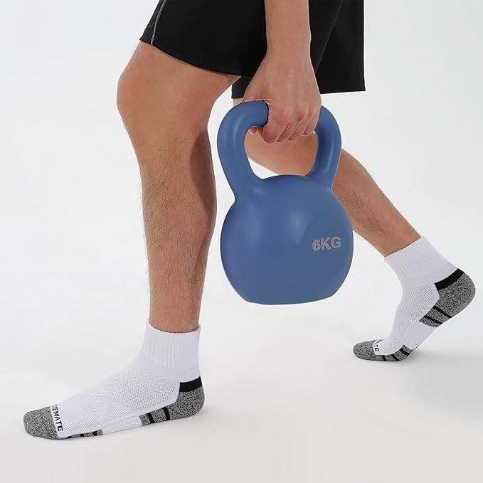 CLOSEMATE 6 Pack Mens Ankle Athletic Socks Cushioned Running Sports Cotton Quarter Socks - Image 3