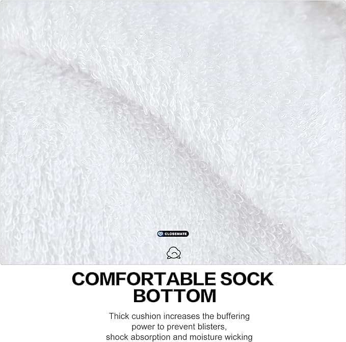 CLOSEMATE 6 Pack Mens Ankle Athletic Socks Cushioned Running Sports Cotton Quarter Socks - Image 4