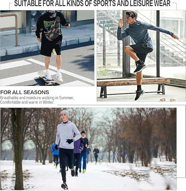 CLOSEMATE 6 Pack Mens Ankle Athletic Socks Cushioned Running Sports Cotton Quarter Socks - Image 5