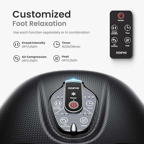 RENPHO Foot Massager Machine with Heat [2026 Upgraded], Fathers Day Dad Gifts for Men Husband, FSA Eligible HSA Shiatsu Foot Massager for Plantar Fasciitis, Cordless Control, Gifts for Women, Black - Image 2