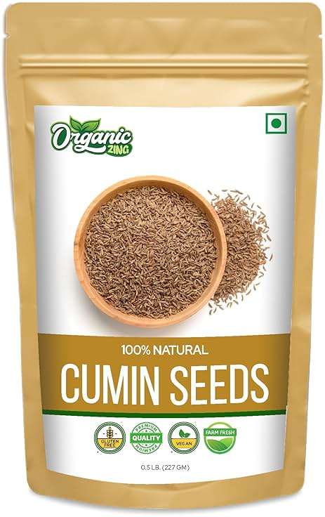 Organic Zing Organic Zing Cumin Seeds - 227 g / 8 oz, Whole Jeera Seeds for Cooking, Curry, Dal, Sabzi, Rice, Snacks & Homemade Spice Mixes - Image 1