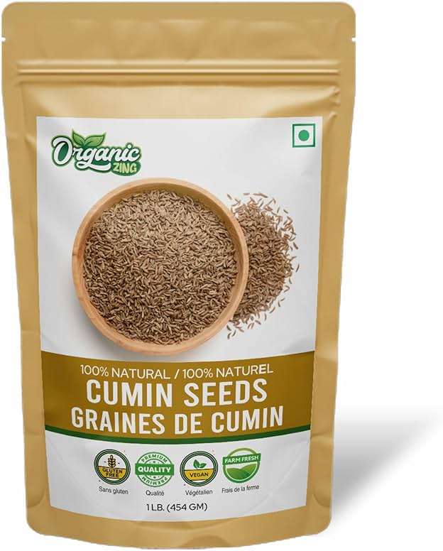 Organic Zing Organic Zing Cumin Seeds - 227 g / 8 oz, Whole Jeera Seeds for Cooking, Curry, Dal, Sabzi, Rice, Snacks & Homemade Spice Mixes - Image 1