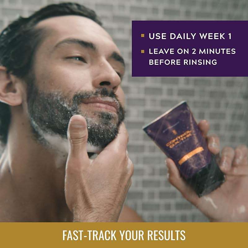 Just for Men Control GX + THK Thickening Beard Wash with Grey Reduction, Alpha Keratin Helps Beard Growth, Thickens Hair Up to 20%, Works with Every Hair Texture, 4 oz - Image 4