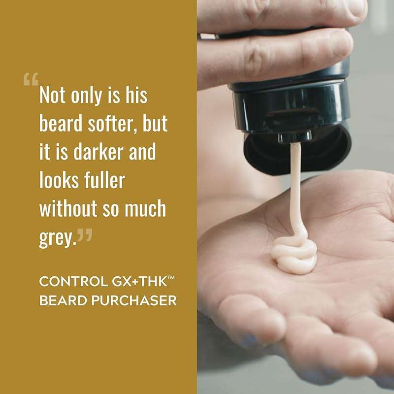 Just for Men Control GX + THK Thickening Beard Wash with Grey Reduction, Alpha Keratin Helps Beard Growth, Thickens Hair Up to 20%, Works with Every Hair Texture, 4 oz - Image 5