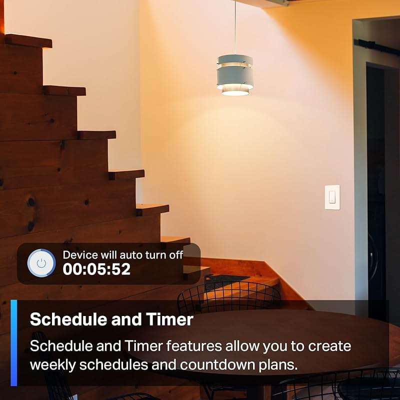 TP-Link Tapo Matter Smart Light Switch: Voice Control w/Siri, Alexa & Google Home | UL Certified | Timer & Schedule | Easy Guided Install | Neutral Wire Required | Single Pole | Tapo S505(2-Pack) - Image 6