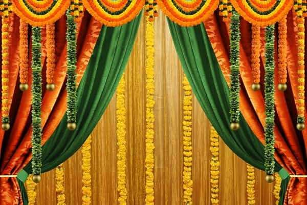 Renaiss 10x8ft Indian Traditional Backdrop Indian Curtain Marriage Macrame Wedding Marigold Garlands Festival Photography Background Anniversary Bridal Baby Shower Party Decor Photo Props - Image 4