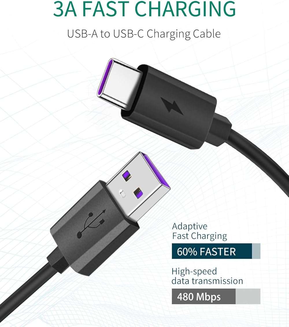 JMDDS USB-C to USB-A Charging Cable for TOZO HT2 HA1 T6 T10 A1 T12 A3 A2 OpenEgo O2 NC2 NC3 NC7 NC9 Earbuds, W1 W3 Wireless Charger, PA2 PA1 PE1 Speaker, All USB C Phone Tablet, Headphone Earbuds - Image 5