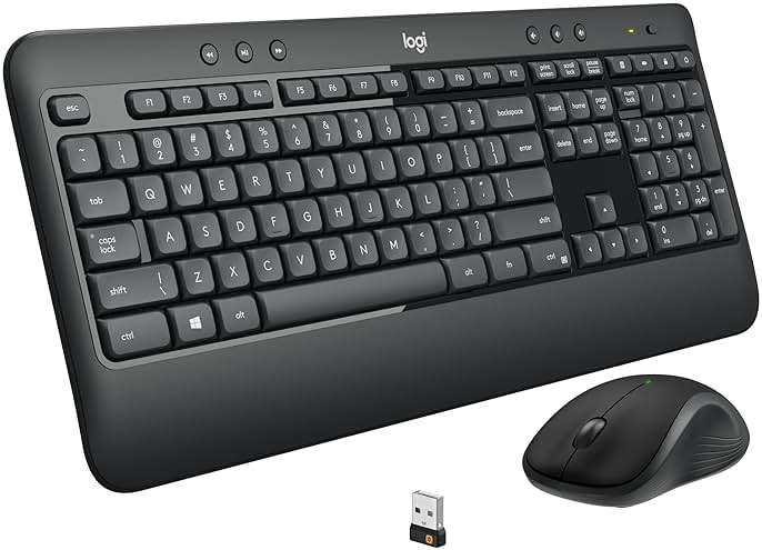 Logitech MK540 Advanced Wireless Keyboard and Mouse Combo for Windows, 2.4 GHz Unifying USB-Receiver, Multimedia Hotkeys, 3-Year Battery Life, for PC, Laptop - Image 1