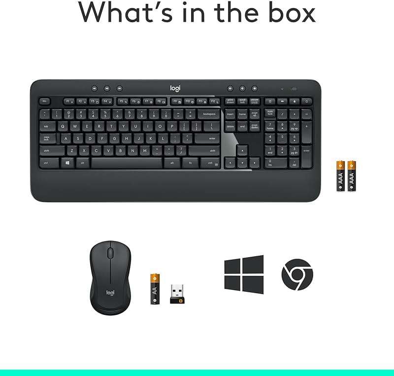 Logitech MK540 Advanced Wireless Keyboard and Mouse Combo for Windows, 2.4 GHz Unifying USB-Receiver, Multimedia Hotkeys, 3-Year Battery Life, for PC, Laptop - Image 11