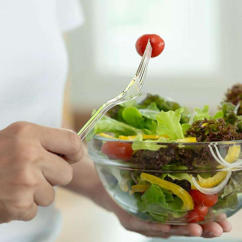 Dealusy 360 Count Extra Heavy Duty Clear Plastic Forks Disposable, BPA-Free, Heat Resistant, Solid and Durable Disposable Forks Bulk, Premium Plastic Forks heavy duty for Party Supply - Image 6