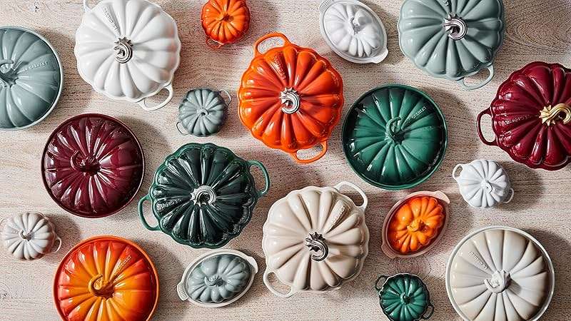 Le Creuset Stoneware Figural Pumpkin Petite Cocotte, 12 oz., Artichaut - Image 6
