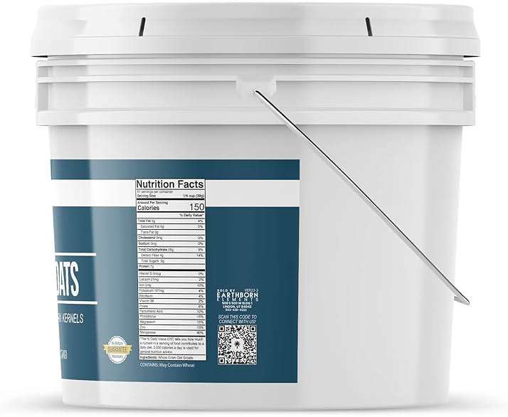 Earthborn Elements Quick Oats and Oat Groats Bundle, 1 Gallon Bucket Each, Fiber, Breakfasts - Image 2