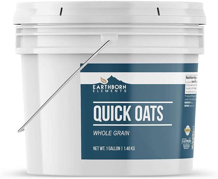 Earthborn Elements Quick Oats and Oat Groats Bundle, 1 Gallon Bucket Each, Fiber, Breakfasts - Image 4