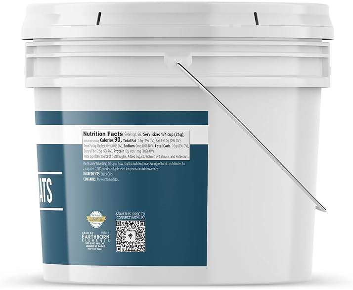 Earthborn Elements Quick Oats and Oat Groats Bundle, 1 Gallon Bucket Each, Fiber, Breakfasts - Image 5