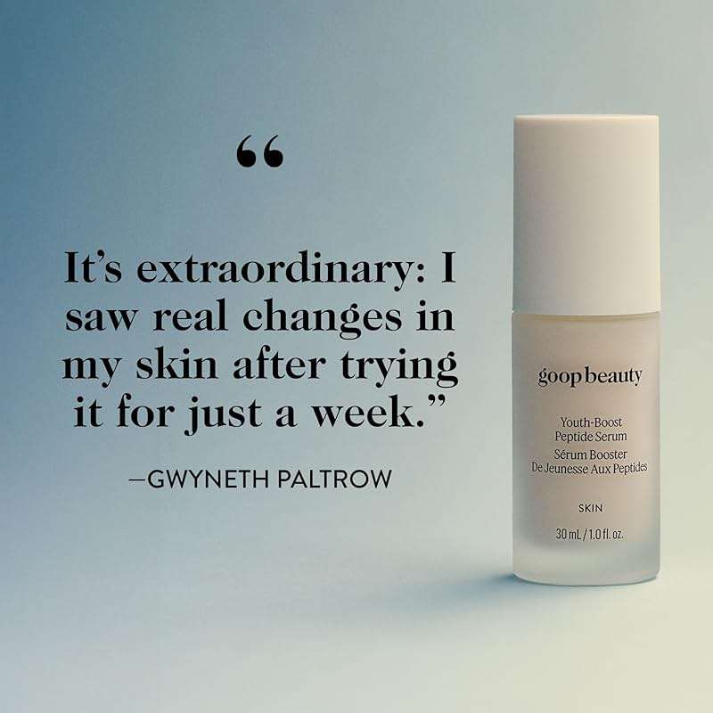goop Beauty Peptide Serum | Reduces Fine Lines & Wrinkles | Peptides, Ceramides, & Niacinamide | Anti Aging Serum to Improve Firmness & Elasticity | Paraben Free | 1 fl oz - Image 4