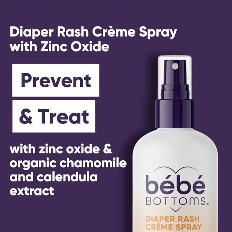Bébé Bottoms Baby Diaper Rash Cream Spray, No-Rub Touch Free Application for Sensitive Skin 1.7oz (50 ml) - Image 2