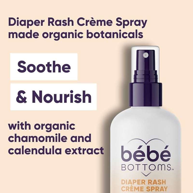 Bébé Bottoms Baby Diaper Rash Cream Spray, No-Rub Touch Free Application for Sensitive Skin 1.7oz (50 ml) - Image 3