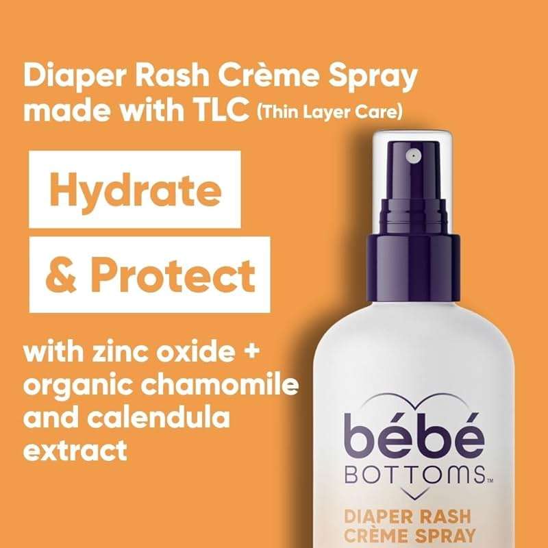 Bébé Bottoms Baby Diaper Rash Cream Spray, No-Rub Touch Free Application for Sensitive Skin 1.7oz (50 ml) - Image 4