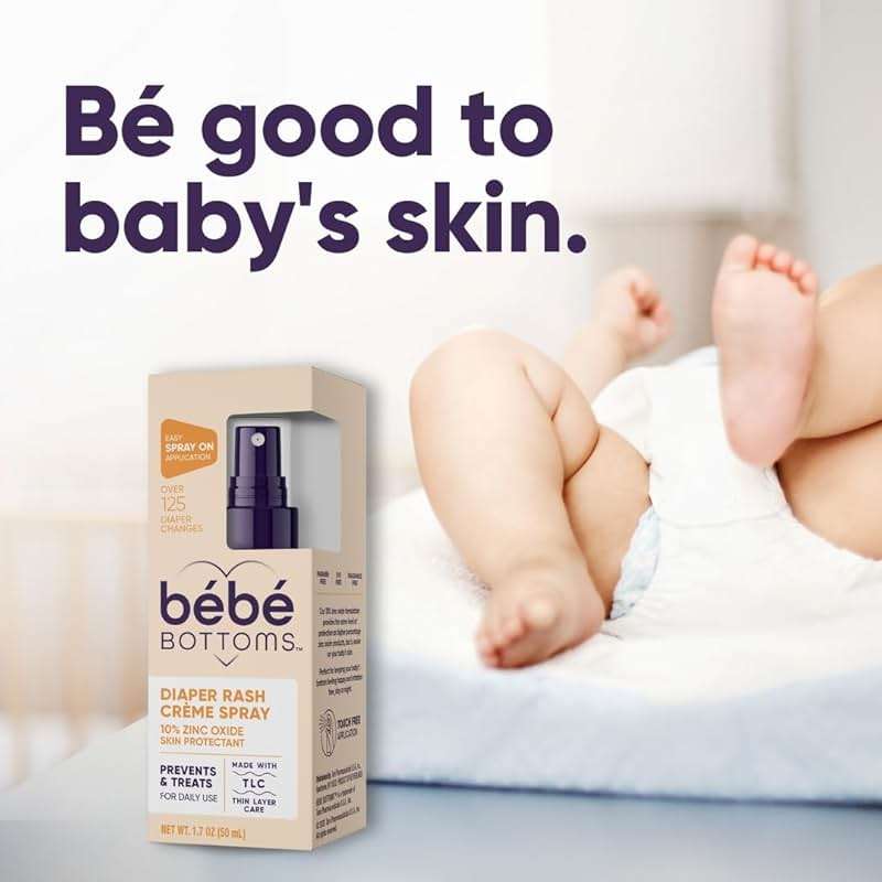 Bébé Bottoms Baby Diaper Rash Cream Spray, No-Rub Touch Free Application for Sensitive Skin 1.7oz (50 ml) - Image 7