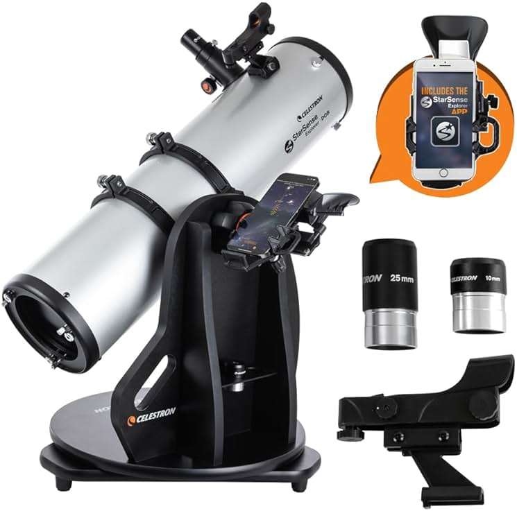 Celestron StarSense Explorer 150AZ App-Enabled Telescope – 150mm Tabletop Dobsonian with Smartphone Dock & StarSense App – iPhone & Android Compatible – Easy-to-Use for Beginners - Image 1