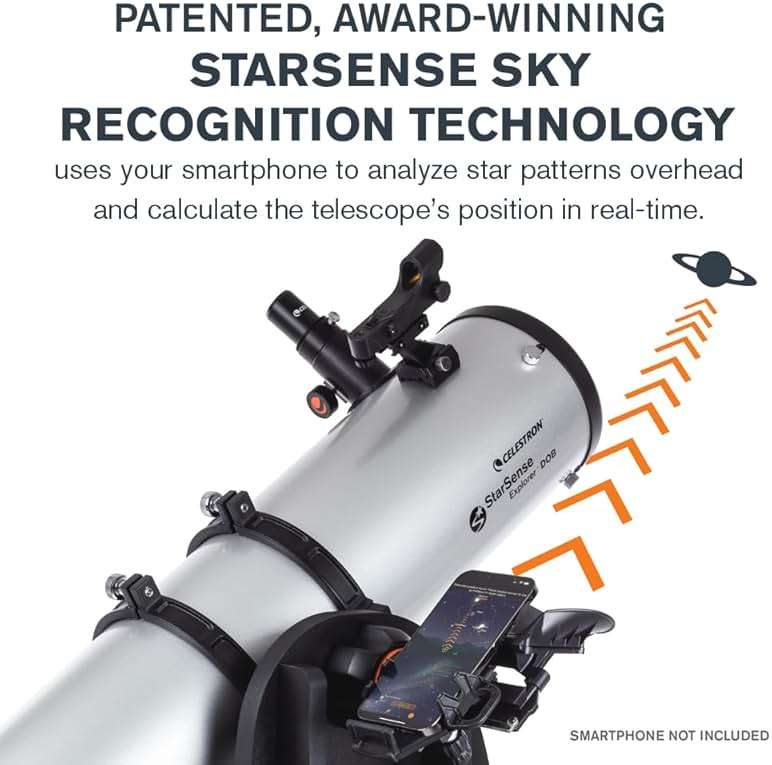 Celestron StarSense Explorer 150AZ App-Enabled Telescope – 150mm Tabletop Dobsonian with Smartphone Dock & StarSense App – iPhone & Android Compatible – Easy-to-Use for Beginners - Image 3