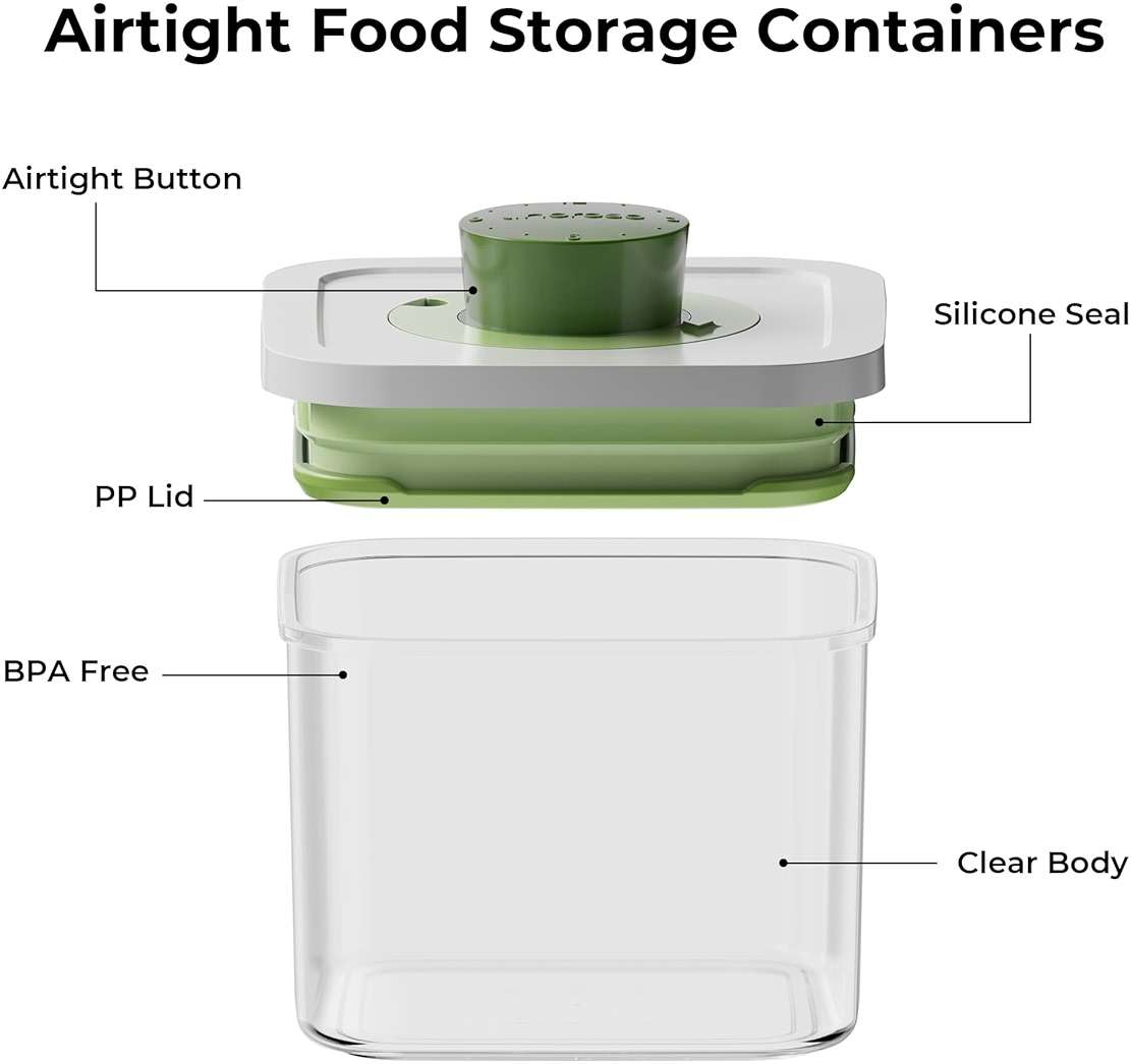 linoroso Pop Airtight Food Storage Containers with Time Recording Lids, BPA-Free Stackable Plastic Storage Containers Set of 4, Dry Cereal Container Set for Pantry Countertop Fridge Organization - Image 7