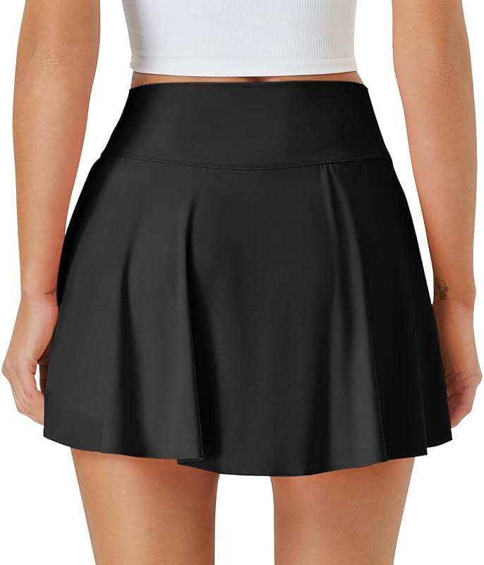 DLOODA Womens Tennis Skirt with Pockets Shorts Crossover High Waisted Athletic Skorts Skirts for Golf Running Workout - Image 2