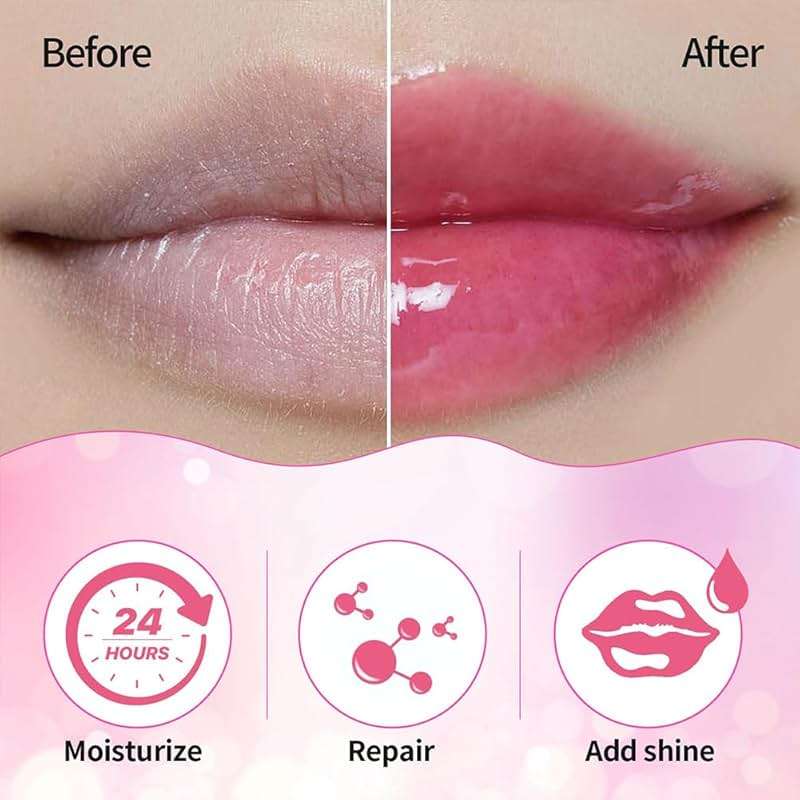 GECOMO Hydrating Lip Glow Oil, Moisturizing Lip Glow Oil, Nourishing Glossy Transparent Lip Oil, Plumping Lip Oil, Lip Balm, Non-sticky Tinted Toot Lip Balm for Lip Care (CHERRY) 0.2 OZ - Image 3