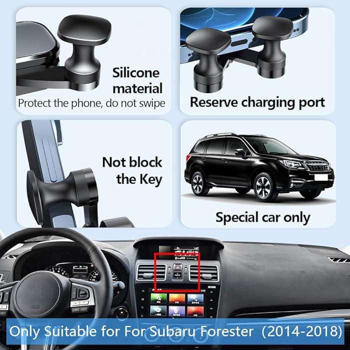 LUNQIN Car Phone Holder Mount for Subaru Forester 2014 2015 2016 2017 2018 Auto Accessories Interior Decoration Mobile Cell Smartphone Bracket - Image 5