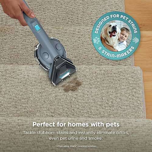 Shark StainStriker | Portable Carpet, Upholstery & Area Rug Cleaner | 4 Tools | Bonus Full-Size Solutions | Powerful Stain & Odor Remover | Deep Clean & OXY Solutions | Blue | PX202BRN - Image 6