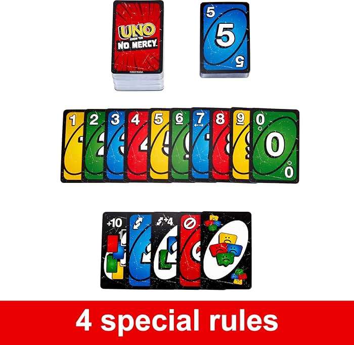 Mattel Games UNO Show ‘em No Mercy Card Game in Storage & Travel Tin for Kids, Adults & Family Night with Extra Cards, Special Rules & Tougher Penalties (Amazon Exclusive) - Image 3