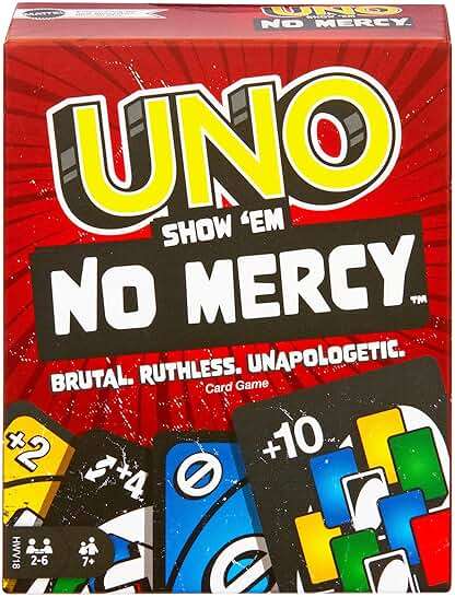 Mattel Games UNO Show ‘em No Mercy Card Game in Storage & Travel Tin for Kids, Adults & Family Night with Extra Cards, Special Rules & Tougher Penalties (Amazon Exclusive) - Image 8