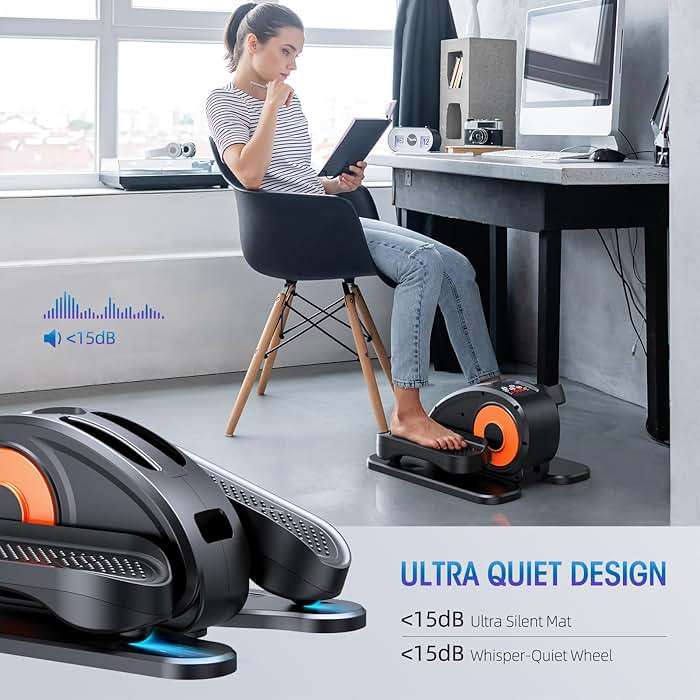 GUGTTR Under Desk Elliptical Machine, Electric Elliptical Leg Exerciser for Seniors Fully Assembled, Quiet & Portable Electric Seated Pedal Exerciser with Remote Control & 12 Adjustable Speeds - Image 3