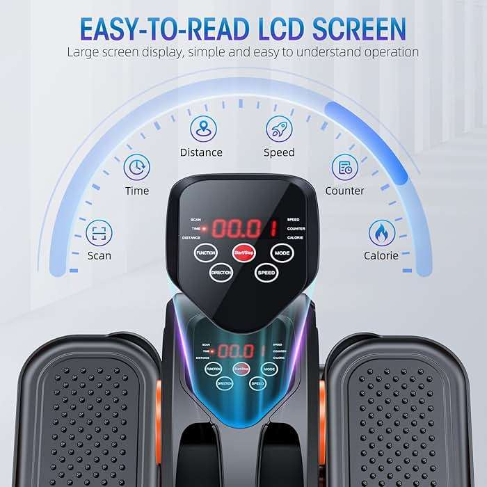 GUGTTR Under Desk Elliptical Machine, Electric Elliptical Leg Exerciser for Seniors Fully Assembled, Quiet & Portable Electric Seated Pedal Exerciser with Remote Control & 12 Adjustable Speeds - Image 4