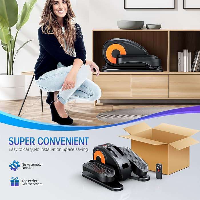 GUGTTR Under Desk Elliptical Machine, Electric Elliptical Leg Exerciser for Seniors Fully Assembled, Quiet & Portable Electric Seated Pedal Exerciser with Remote Control & 12 Adjustable Speeds - Image 7