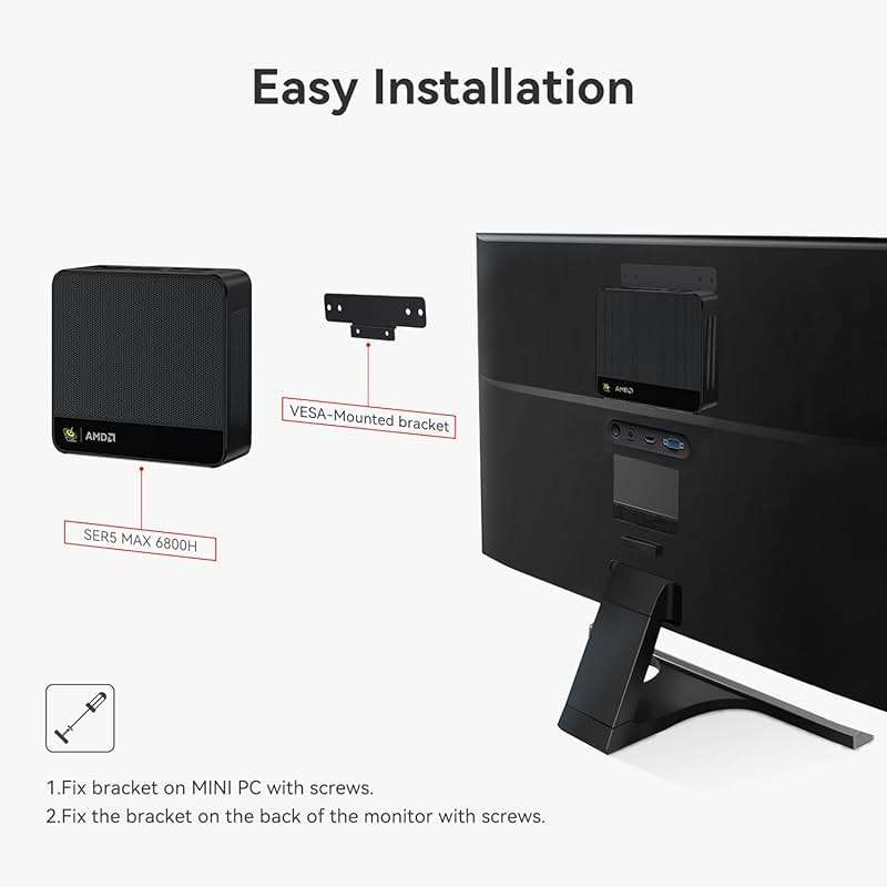 Beelink SER5 Max Mini PC, AMD Ryzen 7 7735HS(up to 4.75GHz) 8C/16T, Mini Computer 24GB LPDDR5 RAM 1TB NVMe PCIe 4.0 SSD, Mini Desktop Computer 4K@144Hz Triple Screen Display WiFi6/BT5.2/WOL/W-11 Pro - Image 9