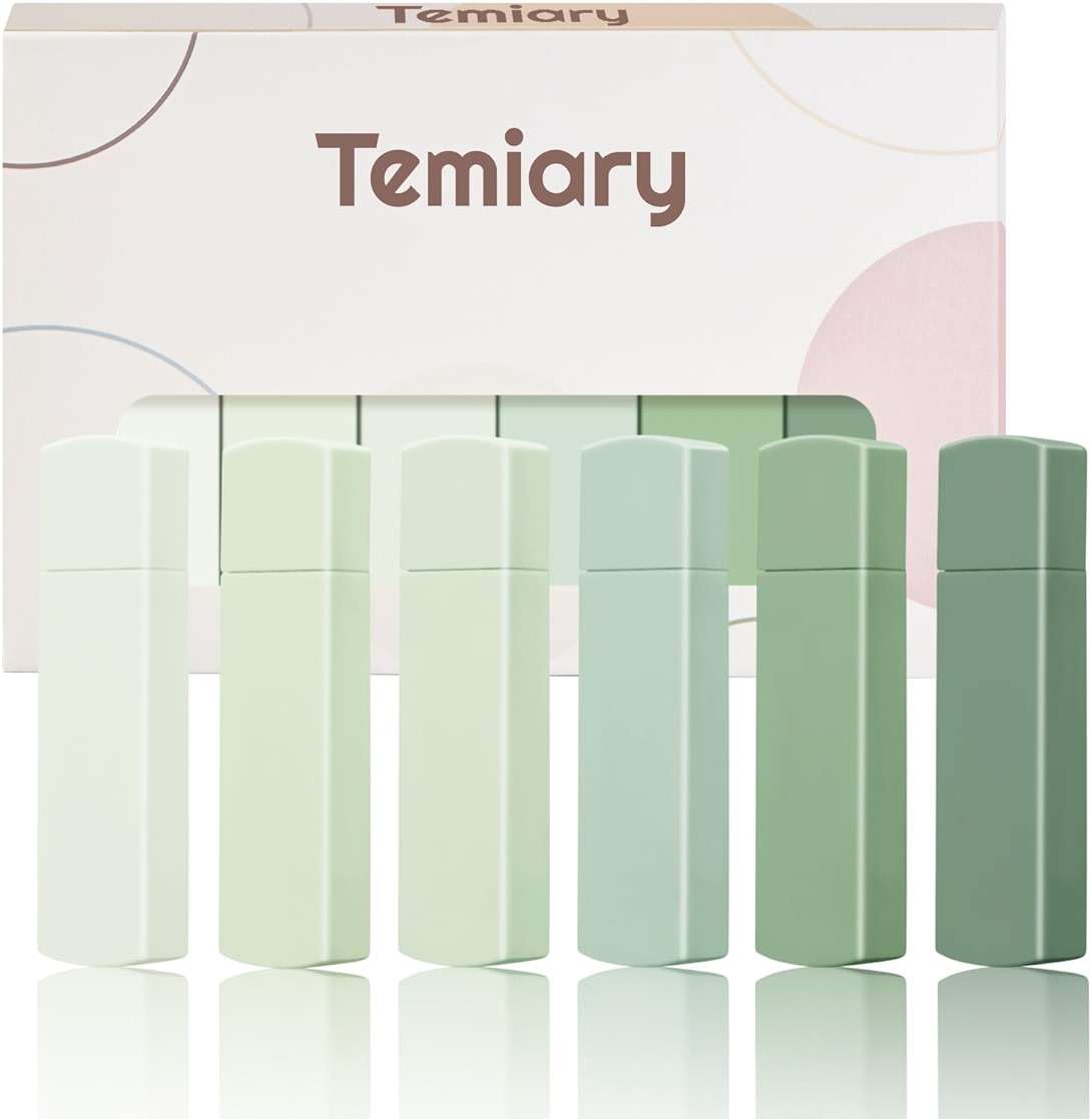 Temiary 6Pcs Mini White Correction Tapes, Quick Dry Smooth Pull Out for Writing, Aesthetic Cute Correction Tape Set Easy To Use for Students School Office Supplies (Green) - Image 1