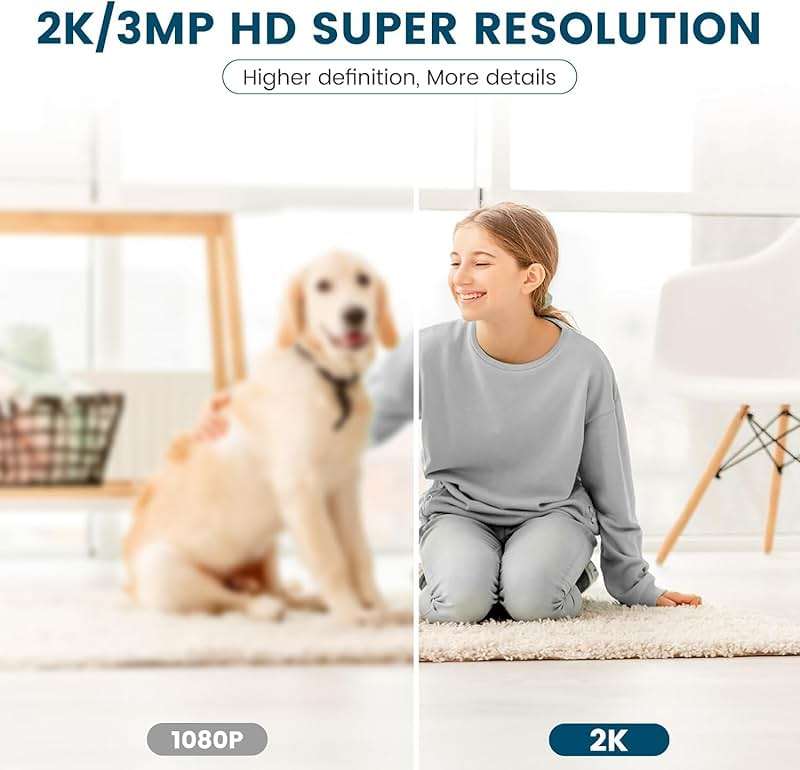 litokam 360 Cameras for Home Security 2K, 2 Pack Indoor Security Camera for Baby/Pet/Nanny with Night Vision, 2.4 GHz Smart WiFi Cam with Motion Detection & Two Way Audio - Image 2