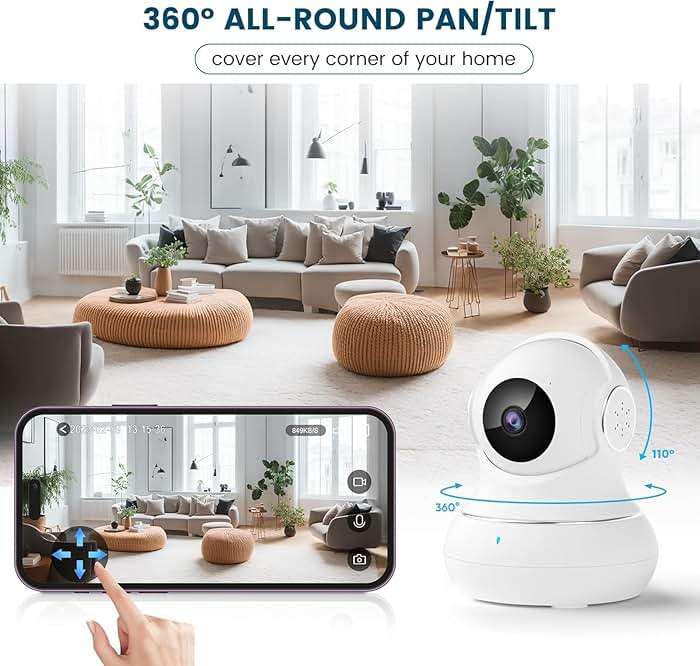 litokam 360 Cameras for Home Security 2K, 2 Pack Indoor Security Camera for Baby/Pet/Nanny with Night Vision, 2.4 GHz Smart WiFi Cam with Motion Detection & Two Way Audio - Image 4