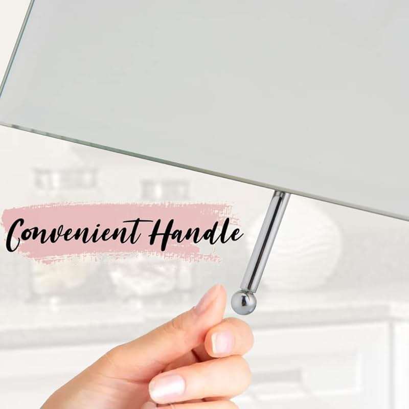 MIRRORVANA Frameless Wall Mount Mirror for Bathroom with 11" Extension Swivel, No Magnification, Rectangular 8.7" x 6.3" Surface, Chrome - Image 6