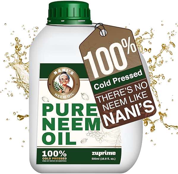 Nani's Pure Neem Oil for Plants Concentrate - Dilute for Use as Organic Neem Oil Spray for Plants, Outdoor & Indoor Use - 100% Cold Pressed - Horticultural Enhanced Plant Health & Shine Need (17 oz) - Image 1