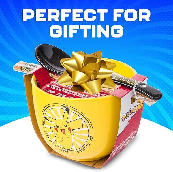 Silver Buffalo Pokemon Pikachu Electric Ceramic Ramen Noodle Rice Bowl with Chopsticks and Spoon, Microwave Safe, 20 Ounces - Image 7