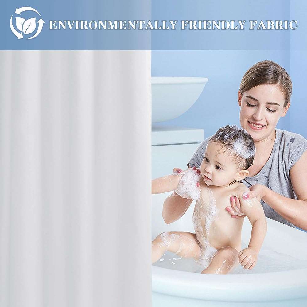 Nasitos Fabric Shower Curtain Liners 4 Pack - W72 x H72 - Washable & Water Resistant Cloth Shower Liner for Bathroom, Soft Hotel Quality, Standard Size (White, Include 8 Separate Magnets) - Image 2