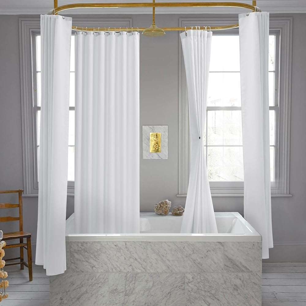 Nasitos Fabric Shower Curtain Liners 4 Pack - W72 x H72 - Washable & Water Resistant Cloth Shower Liner for Bathroom, Soft Hotel Quality, Standard Size (White, Include 8 Separate Magnets) - Image 6