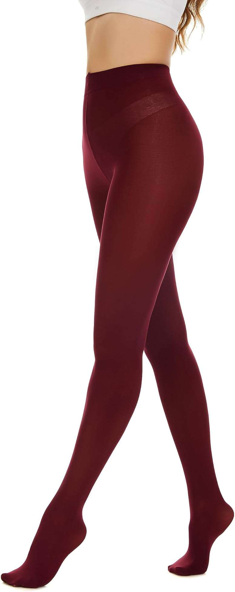 Hiltzo 80D Women's Tights Semi Opaque Ultra Soft Solid Color Stretchable High Waist Footed Pantyhose with 20+ Colors - Image 3