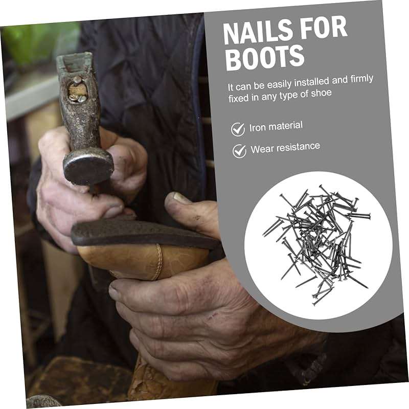 FUNOMOCYA Shoe Nails 130 Pcs Round Head Iron Studs 0.74X0.07 Inch Lightweight Replacement Nails for High Heels Boots DIY Shoe Repair - Image 3