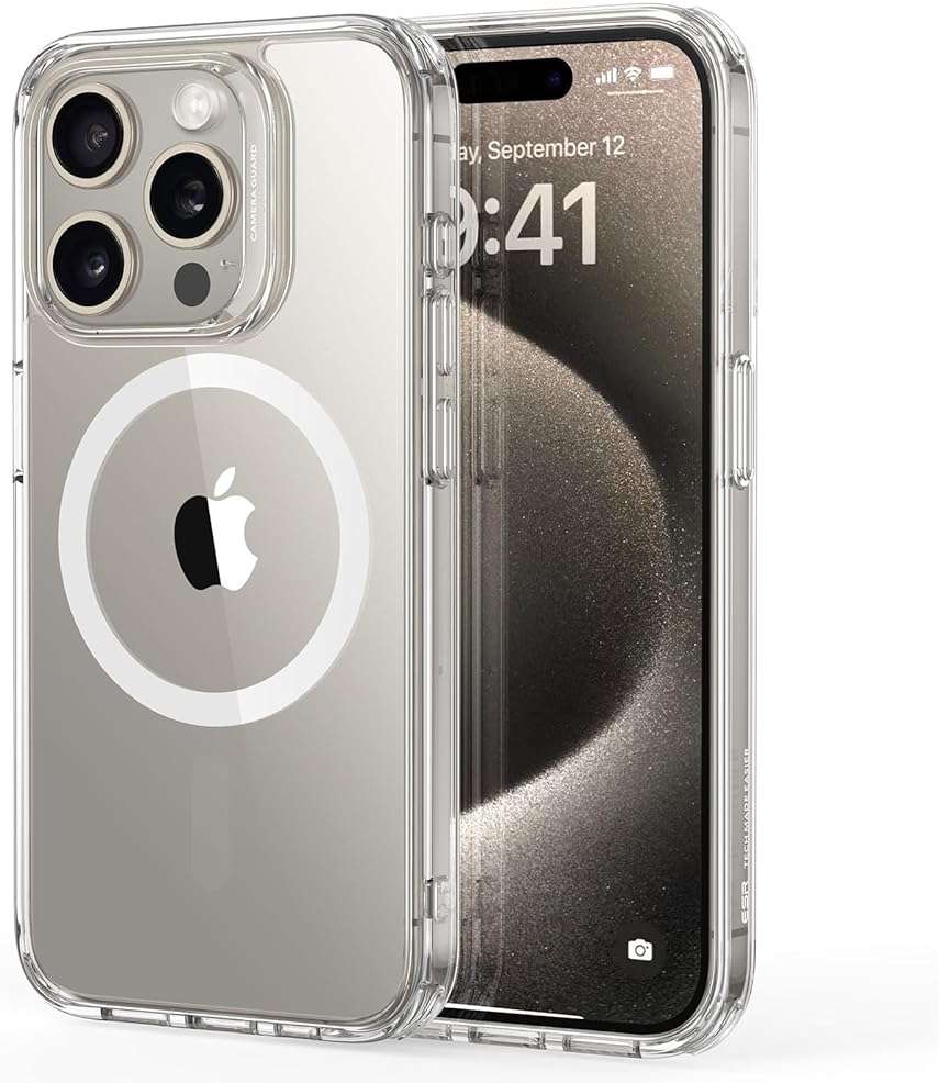 ESR for iPhone 15 Pro Max Case, Compatible with MagSafe, Shockproof Military-Grade Protection, Scratch-Resistant Back, Magnetic Phone Case for iPhone 15 Pro Max, Classic Hybrid Case, Clear - Image 1
