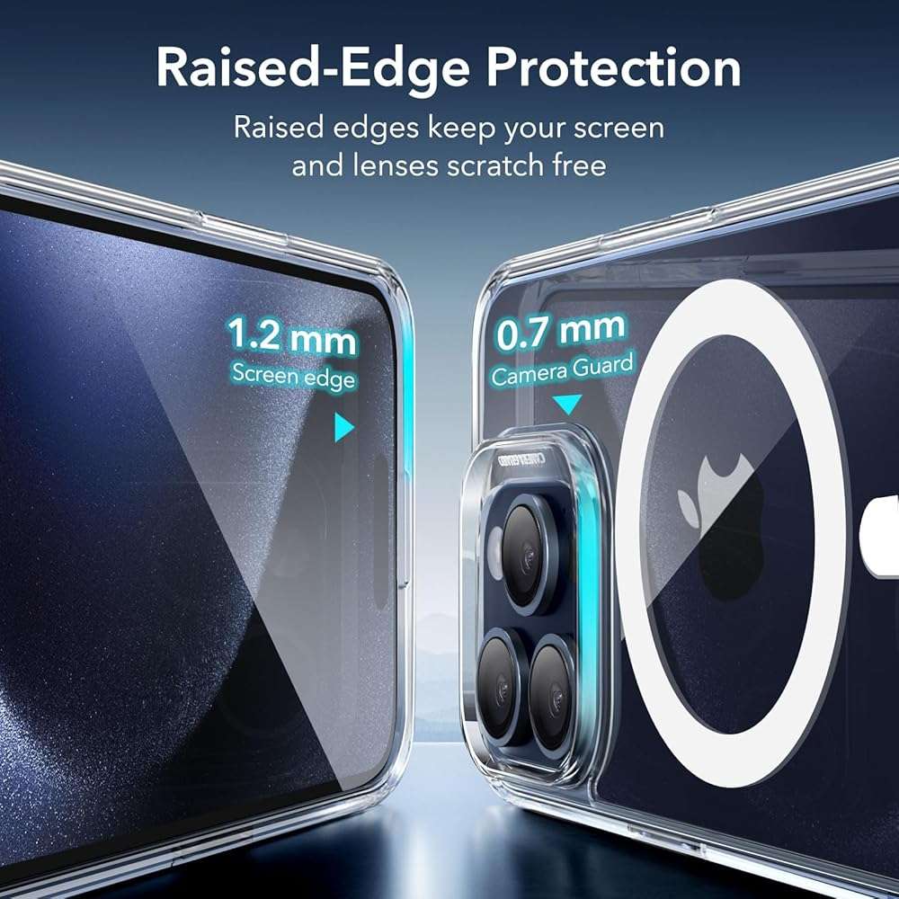 ESR for iPhone 15 Pro Max Case, Compatible with MagSafe, Shockproof Military-Grade Protection, Scratch-Resistant Back, Magnetic Phone Case for iPhone 15 Pro Max, Classic Hybrid Case, Clear - Image 6