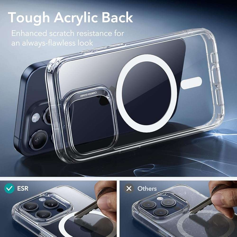 ESR for iPhone 15 Pro Max Case, Compatible with MagSafe, Shockproof Military-Grade Protection, Scratch-Resistant Back, Magnetic Phone Case for iPhone 15 Pro Max, Classic Hybrid Case, Clear - Image 7