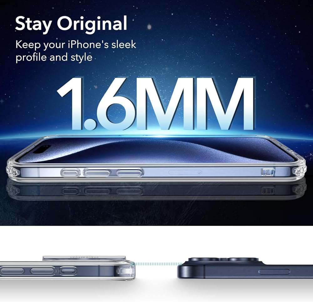 ESR for iPhone 15 Pro Max Case, Compatible with MagSafe, Shockproof Military-Grade Protection, Scratch-Resistant Back, Magnetic Phone Case for iPhone 15 Pro Max, Classic Hybrid Case, Clear - Image 8